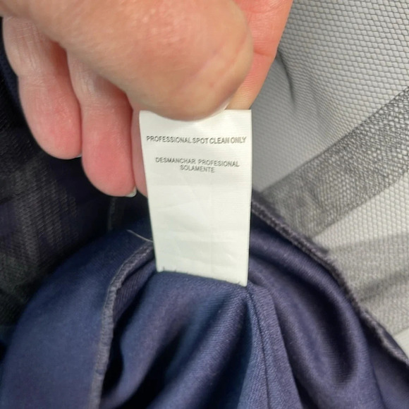 CITY STUDIO One Shoulder Embellished Prom Dress Navy Chiffon Crinoline *As is 13 - Picture 12 of 15